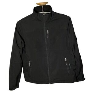 Black‎ Outdoor Double Diamond Softshell Jacket Mens L Water Resistant Workwear